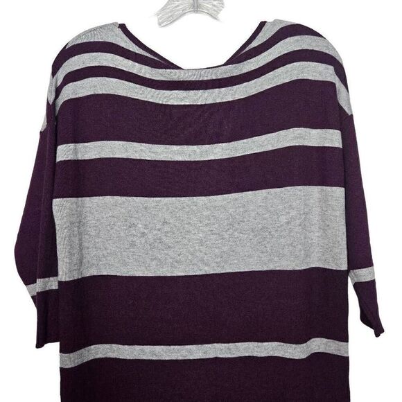 Tommy Bahama Hobart Purple Gray Heather Stripe Pencil Sweater Dress Size XS - Picture 7 of 9